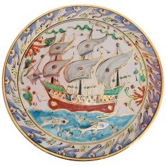IKaros - Assiette décorative peinte à la main représentant des oeillets et des tulipes Rhodes:: Grèce