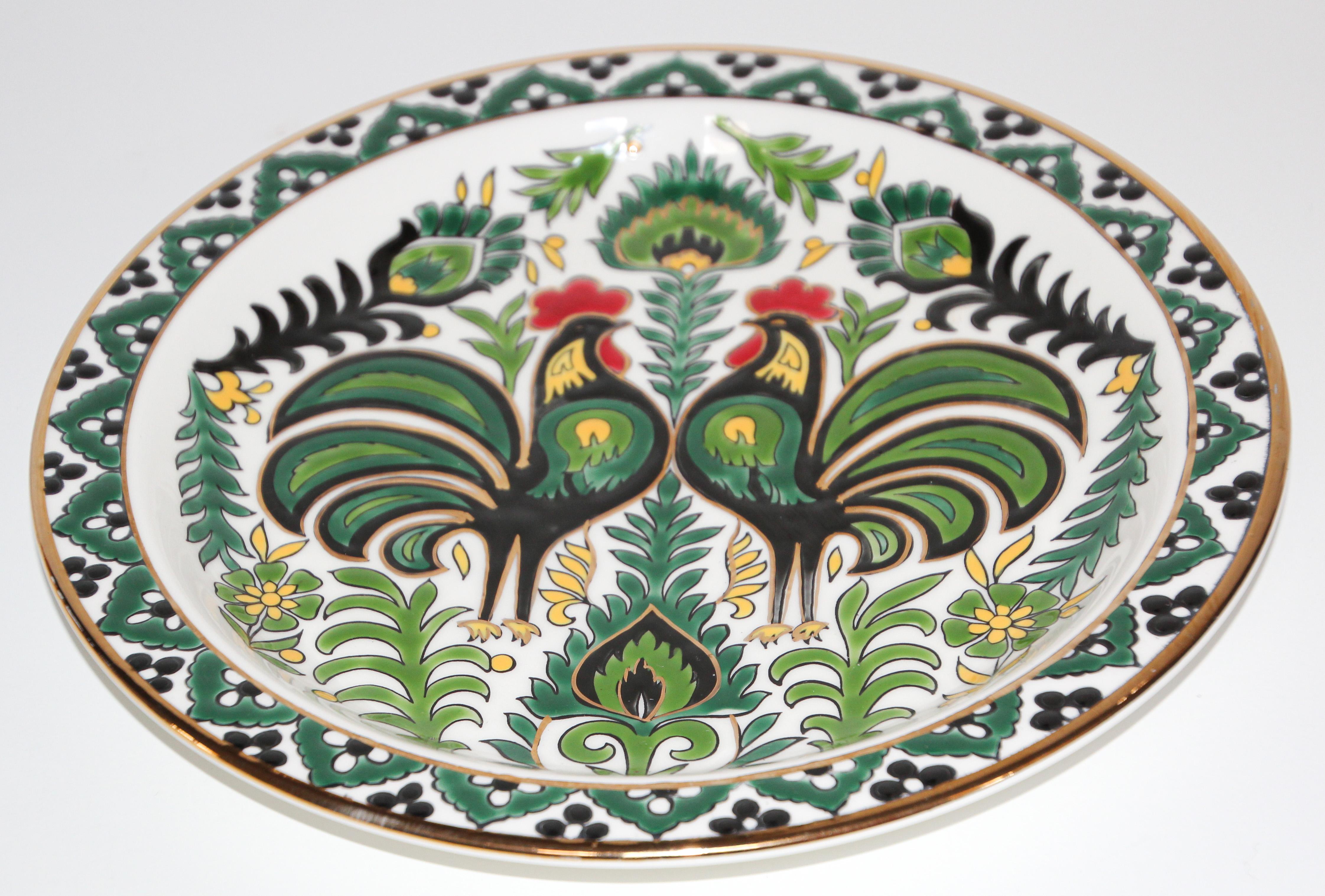 20th Century IKaros Hand Painted Decorative Plate Rhodes, Greece