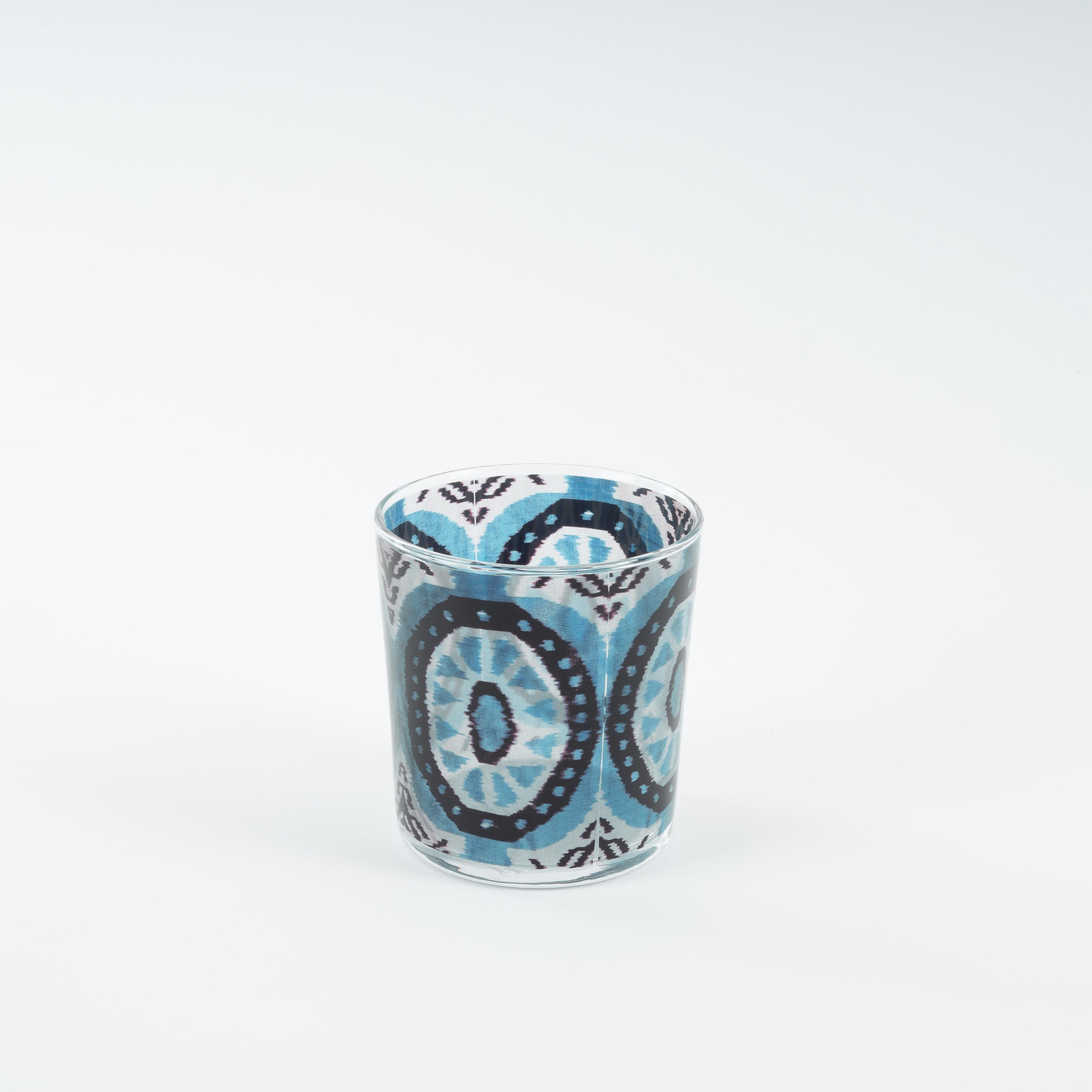 Vasos de Vidrio Ikat Azul - Set de 4 Turco en venta