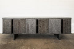 Cerused Ikat Cabinet with Solid Oak Marquetry by Lynnea Jean
