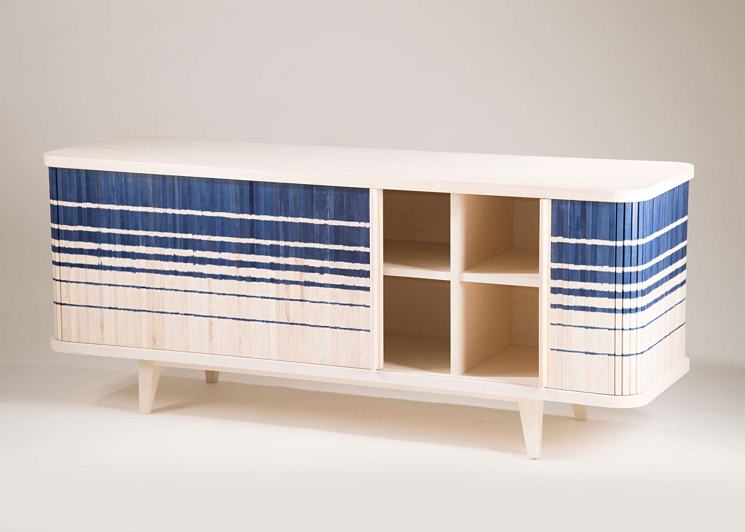 Post-Modern Ikat Credenza by Indo Made For Sale