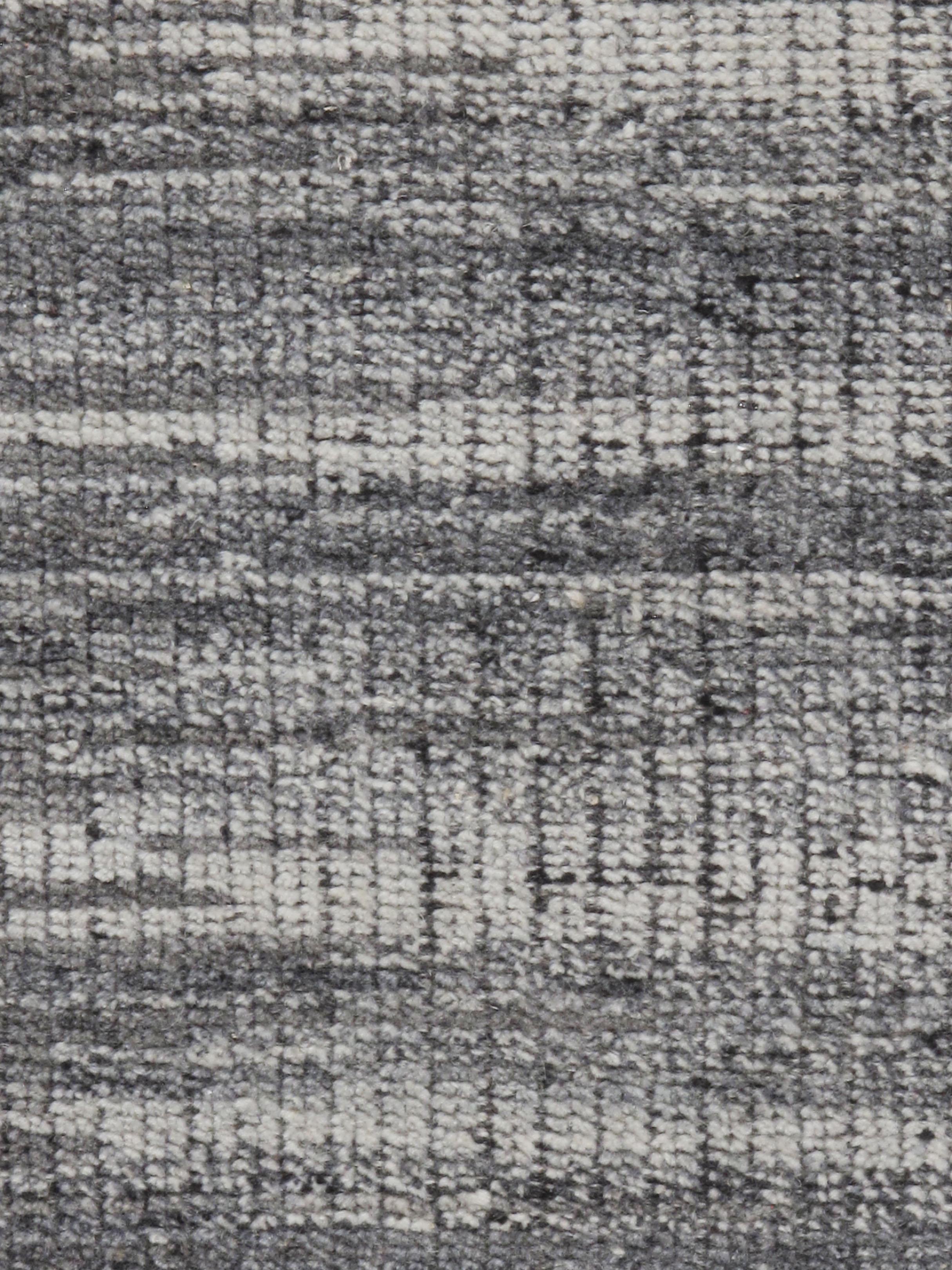 Handgewebter Wollteppich in Grau-Charcoal im Ikat-Design, 12'2 x 14'10 (21. Jahrhundert und zeitgenössisch) im Angebot