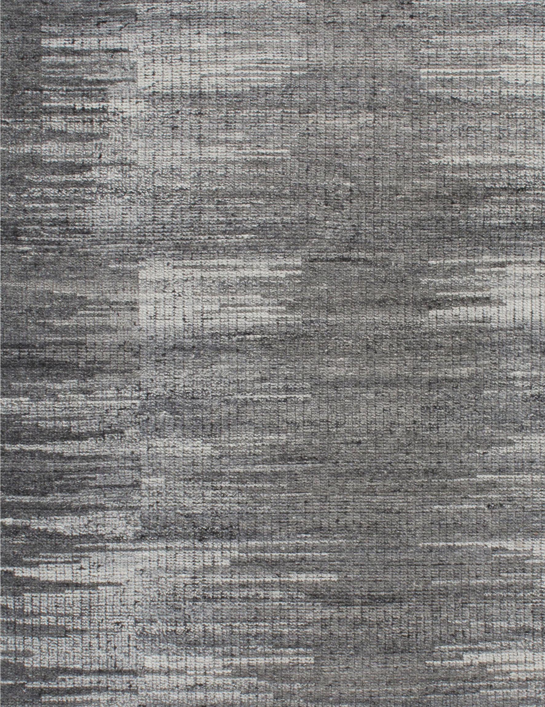 Lana Tappeto in lana intrecciata a mano Ikat Design Grigio-Carbone, 12'2 x 14'10 in vendita
