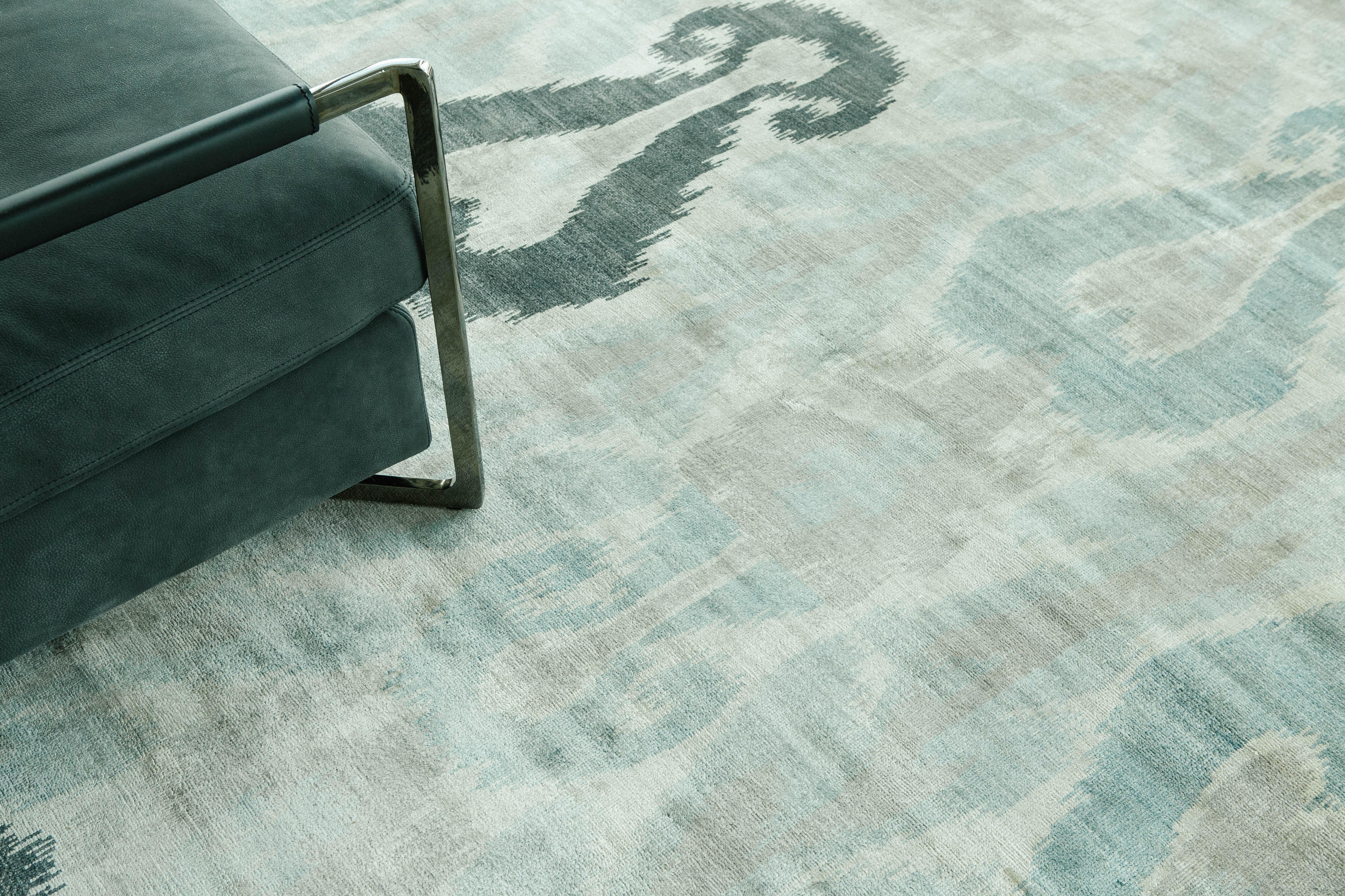 Ajanta' is a beautiful Ikat rug designed to be both playful and sophisticated. The rug's cohesive colors bring a calming aura to this silk masterpiece. Ikat designs have been globally inspired for today's modern design world.


Rug number: