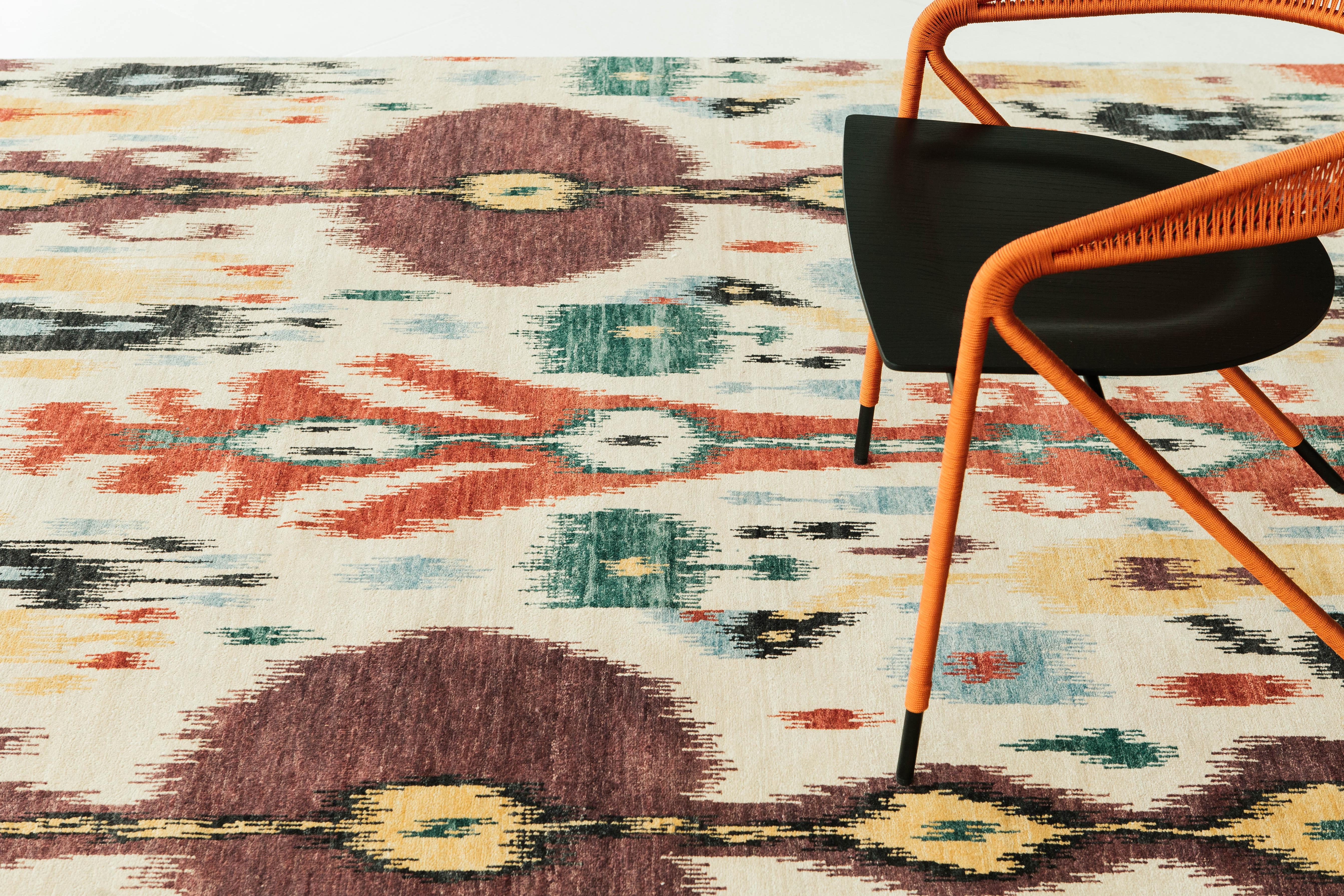 Ikat-Design-Teppich Ataru im Angebot 3