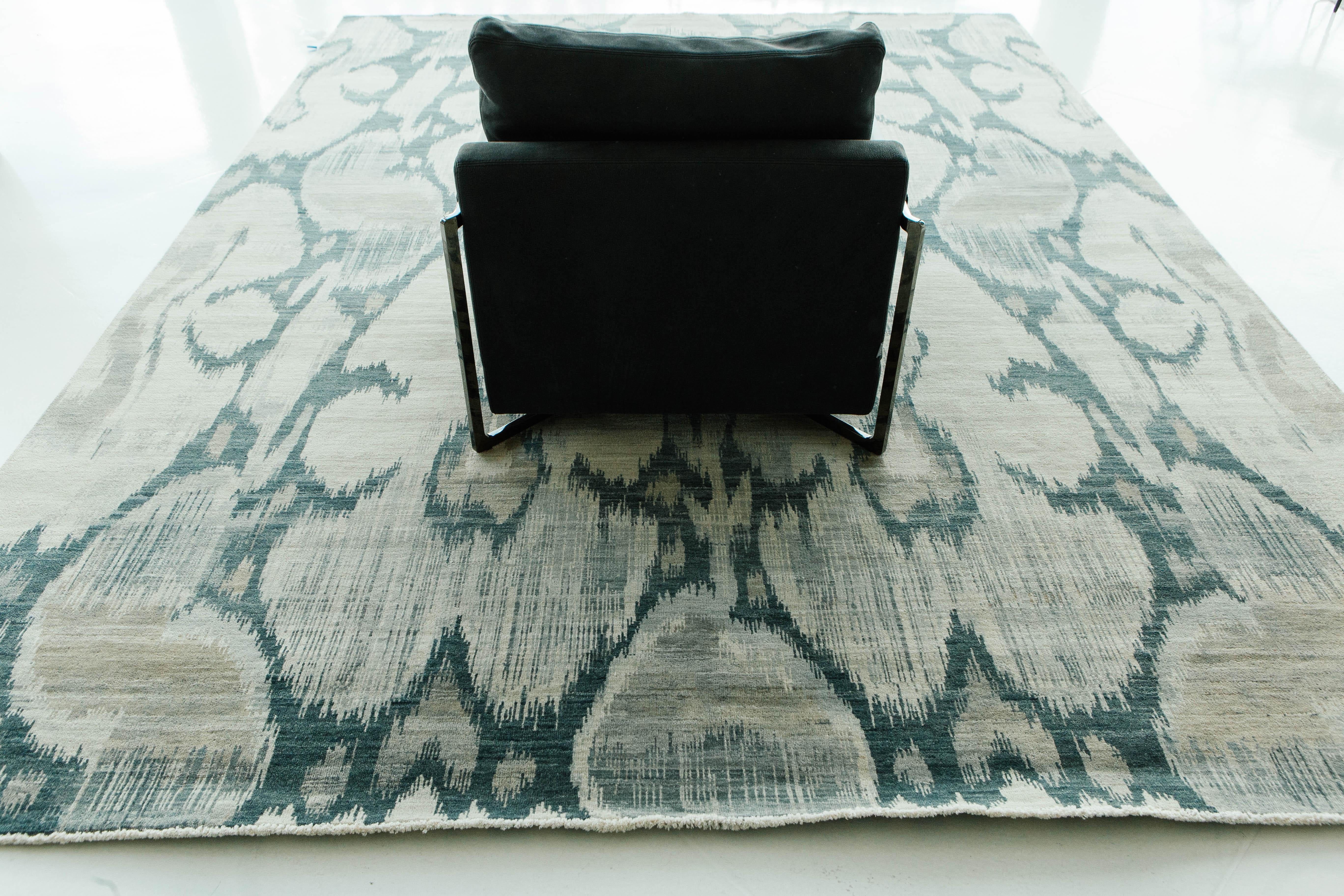 Wool Ikat Design Rug Berja For Sale