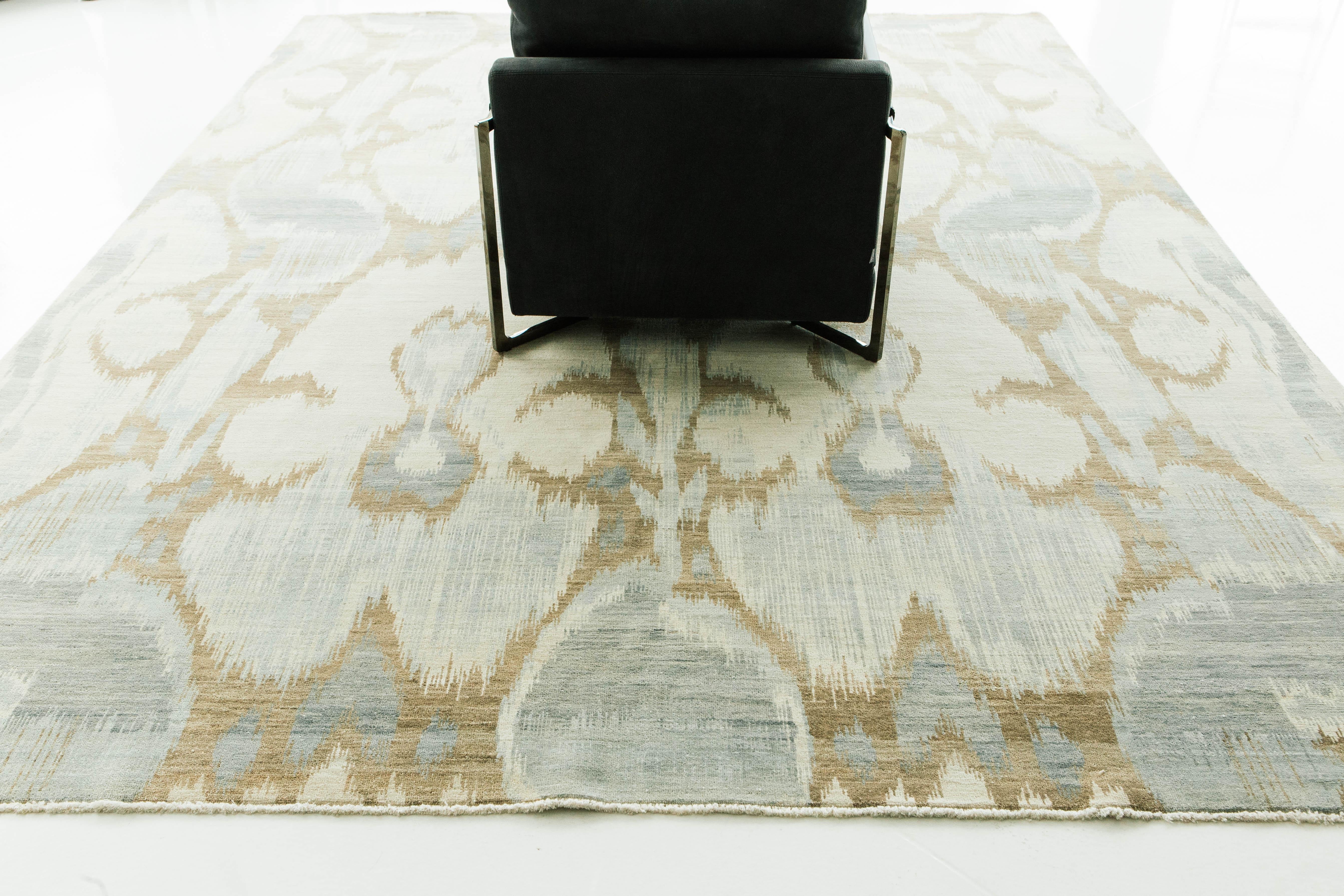 Wool Ikat Design Rug Berja For Sale