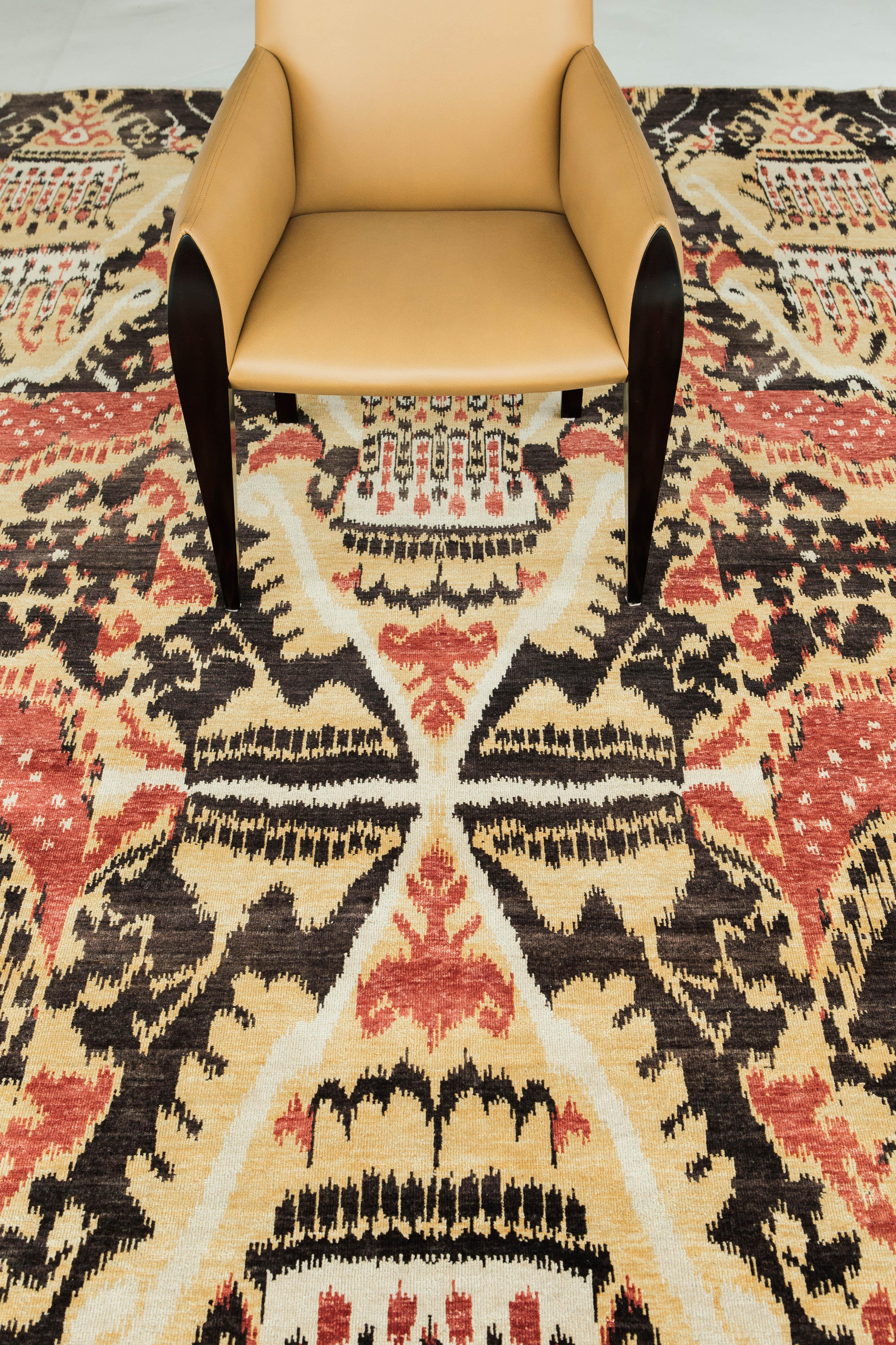 Ikat Design Rug Chapan In New Condition For Sale In WEST HOLLYWOOD, CA