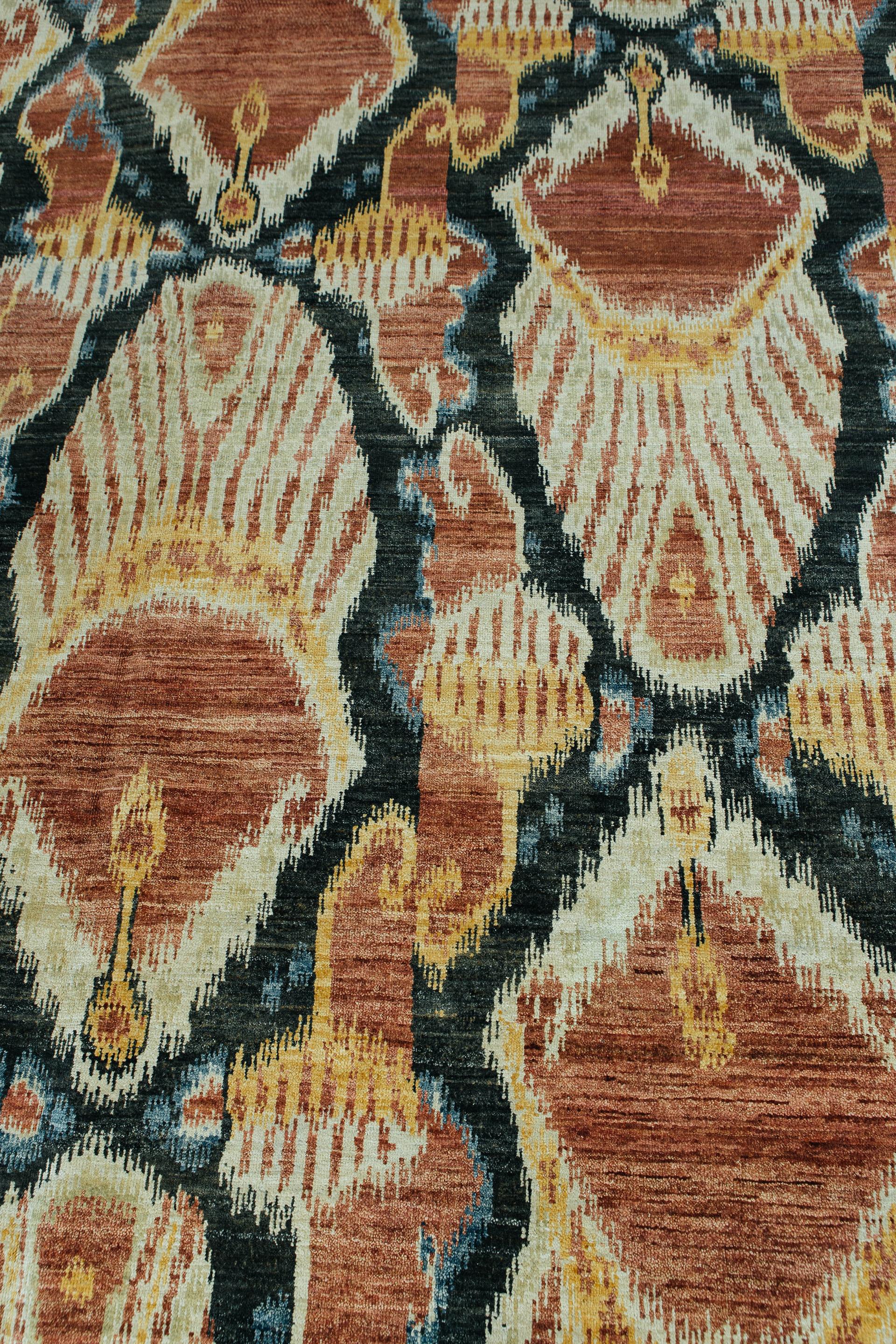 Indian Ikat Design Rug Katchi For Sale