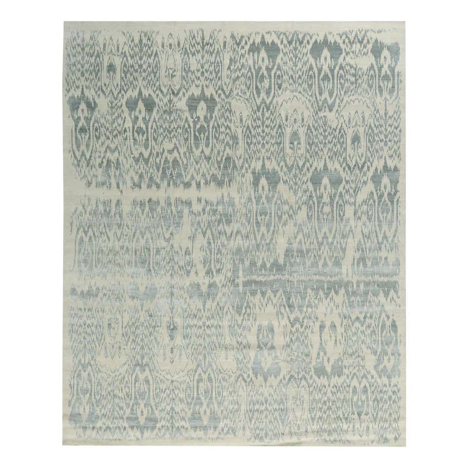 New Transitional Ikat Area Rug with Modern Design and Warm, Neutral ...