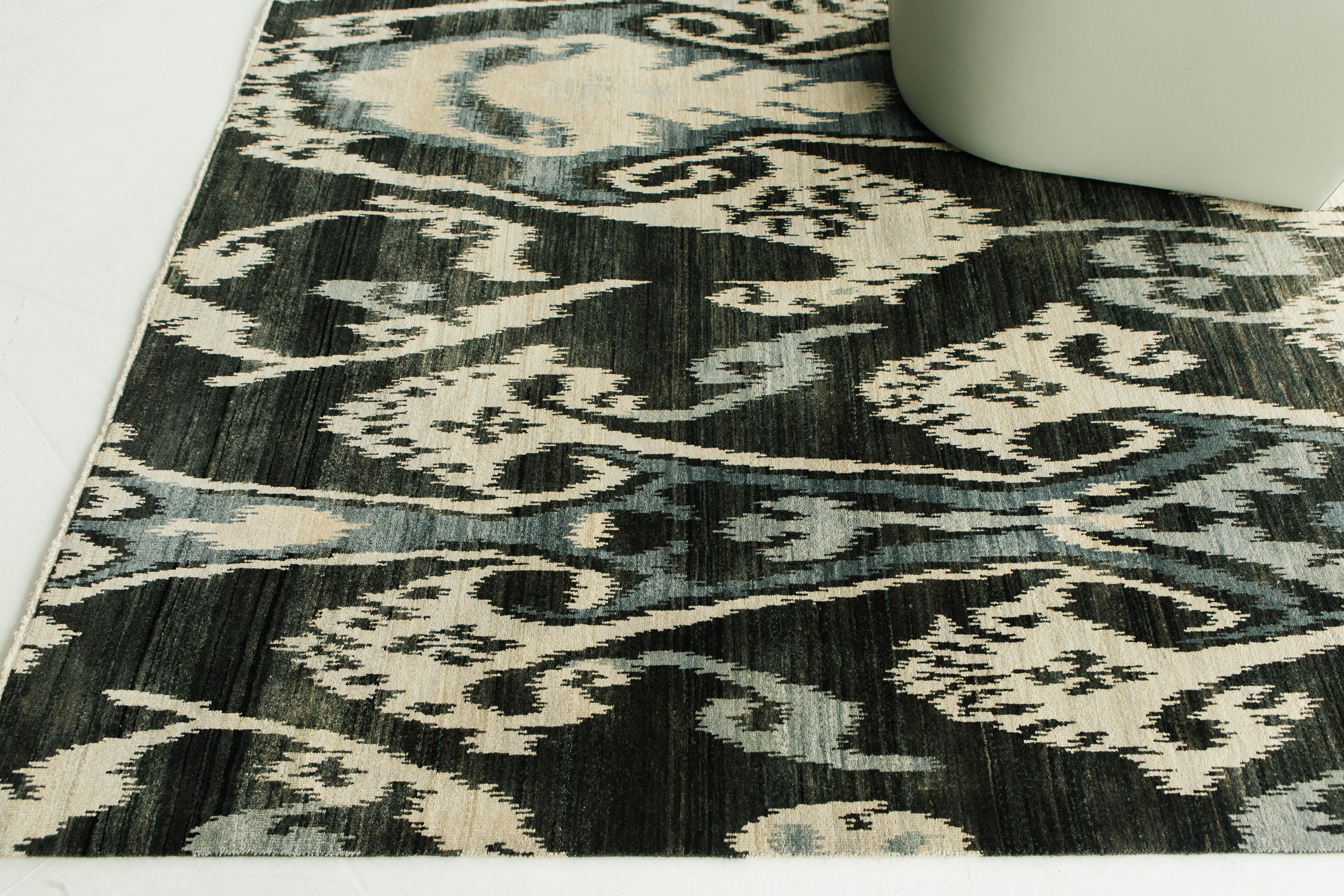 Ikat-Design-Teppich Shahi (21. Jahrhundert und zeitgenössisch) im Angebot