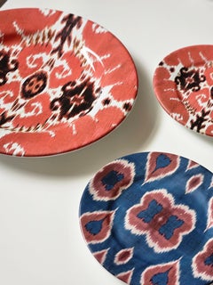 Ikat Ceramic Dessert Plates - Set of 6