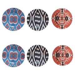 Ikat Ceramic Dessert Plates - Set of 6