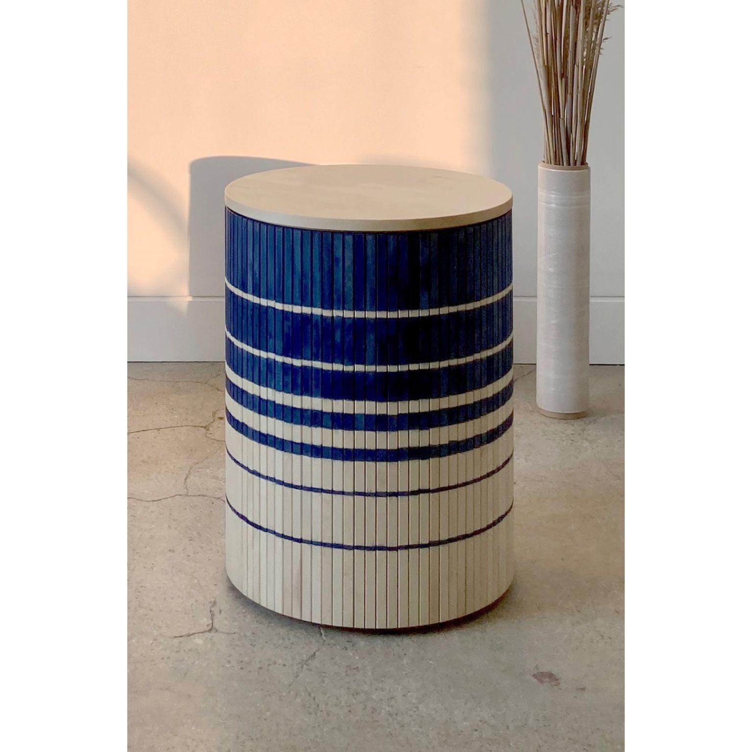 Post-Modern Ikat End Table with Storage by Indo Made For Sale
