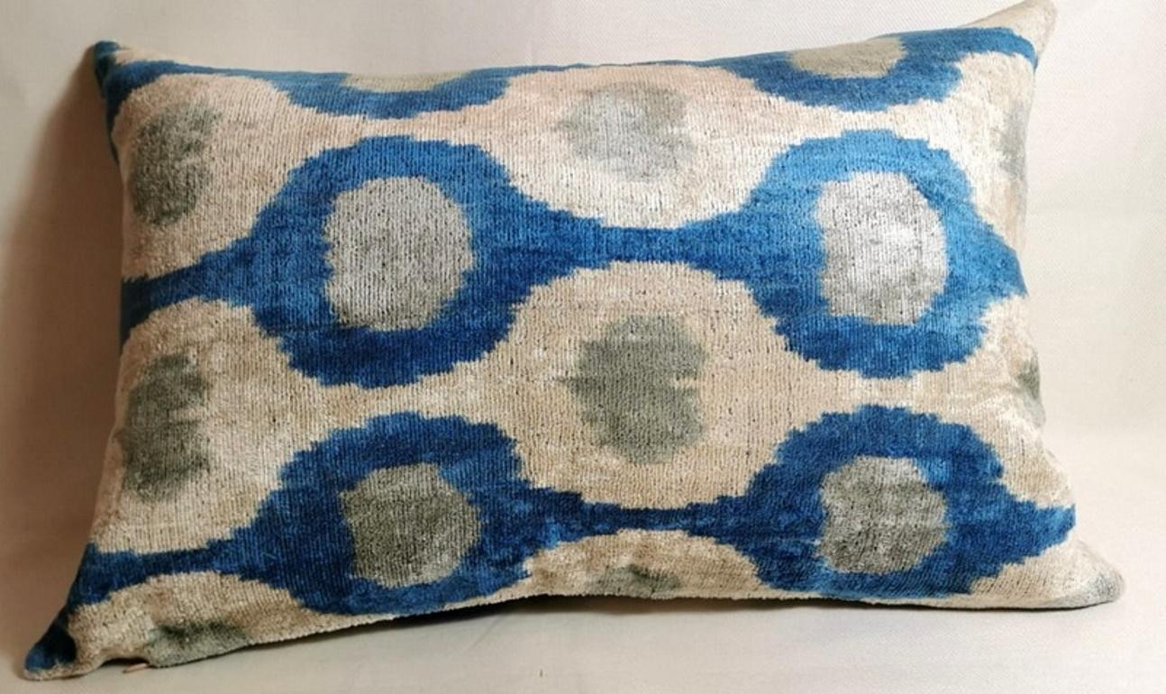 Ikat Fabric Pair Handmade Pillows in Uzbekistan 5