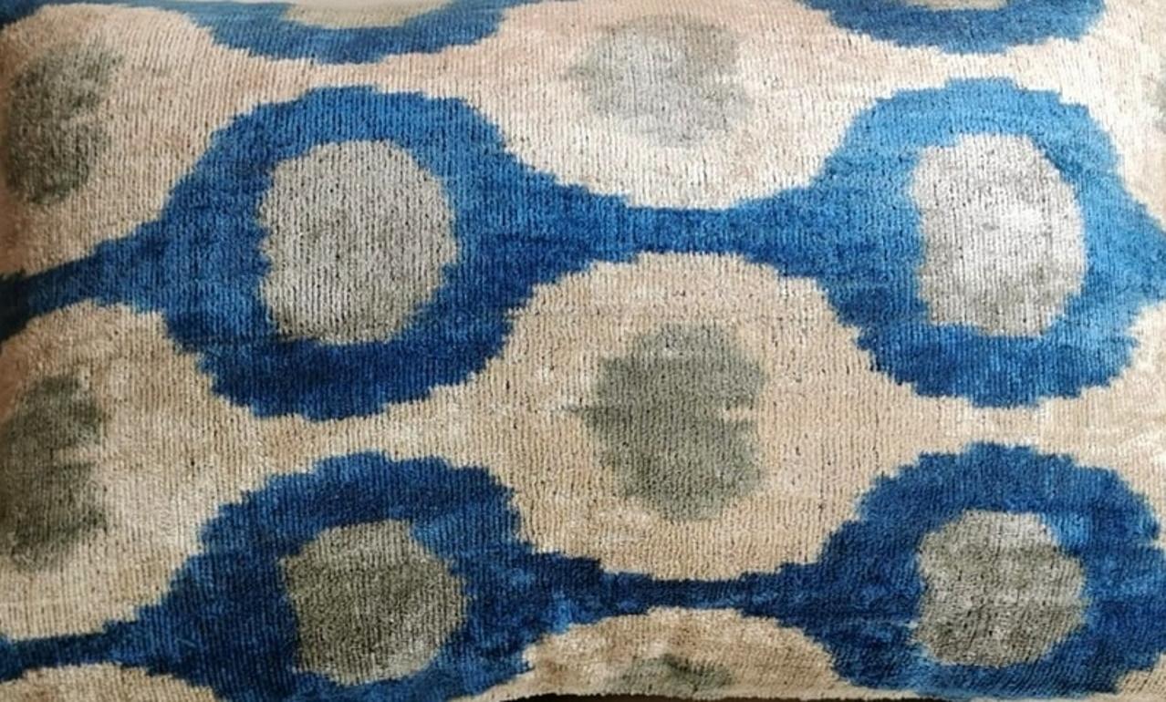 Ikat Fabric Pair Handmade Pillows in Uzbekistan 6