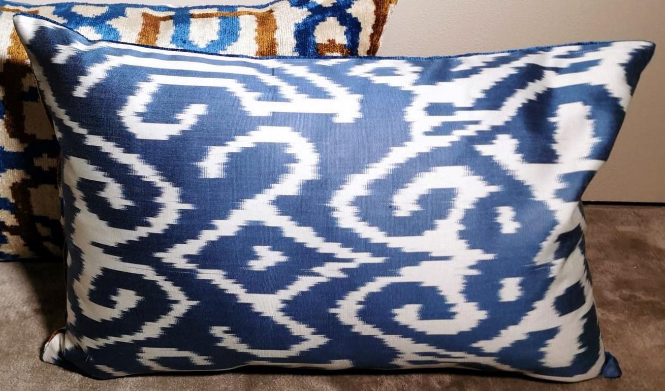 Ikat Fabric Pair Handmade Pillows in Uzbekistan 8