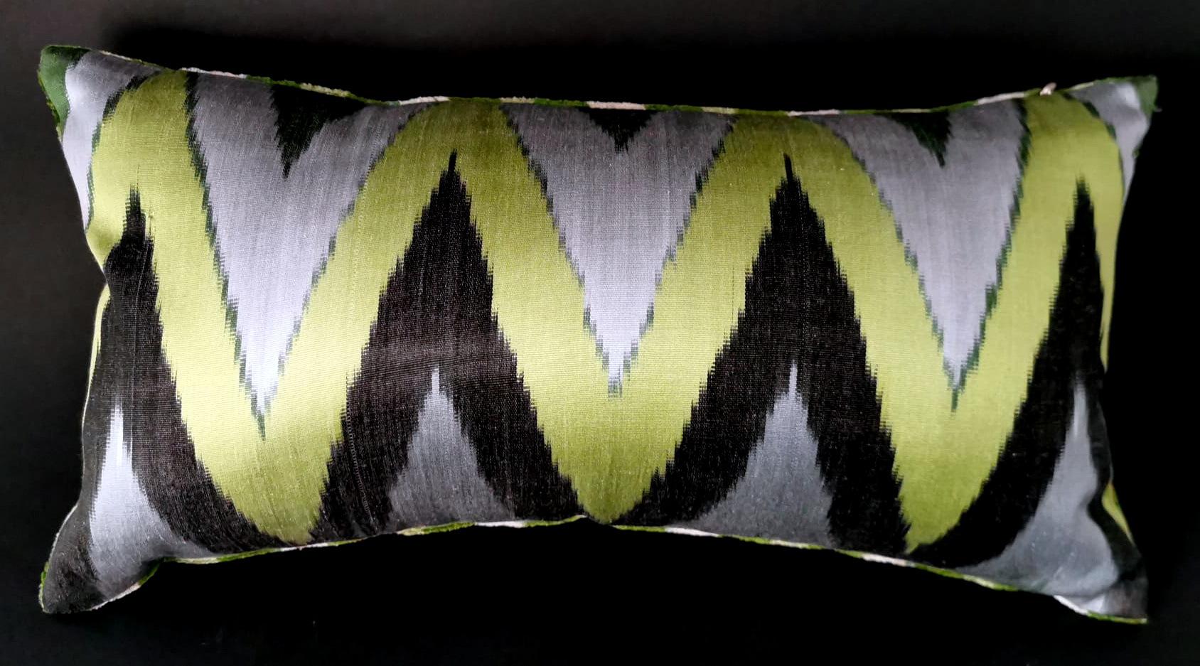  Ikat Fabric Pair Handmade Pillows In Uzbekistan For Sale 8