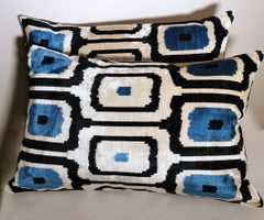 Ikat Fabric Pair Handmade Pillows in Uzbekistan