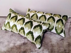 Ikat Fabric Pair Handmade Pillows In Uzbekistan