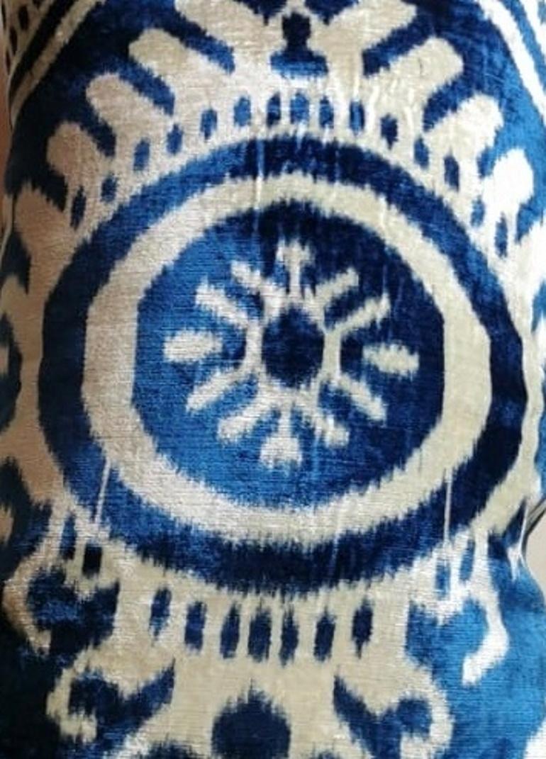 Ikat Fabric Pair Handmade Pillows in Uzbekistan 1