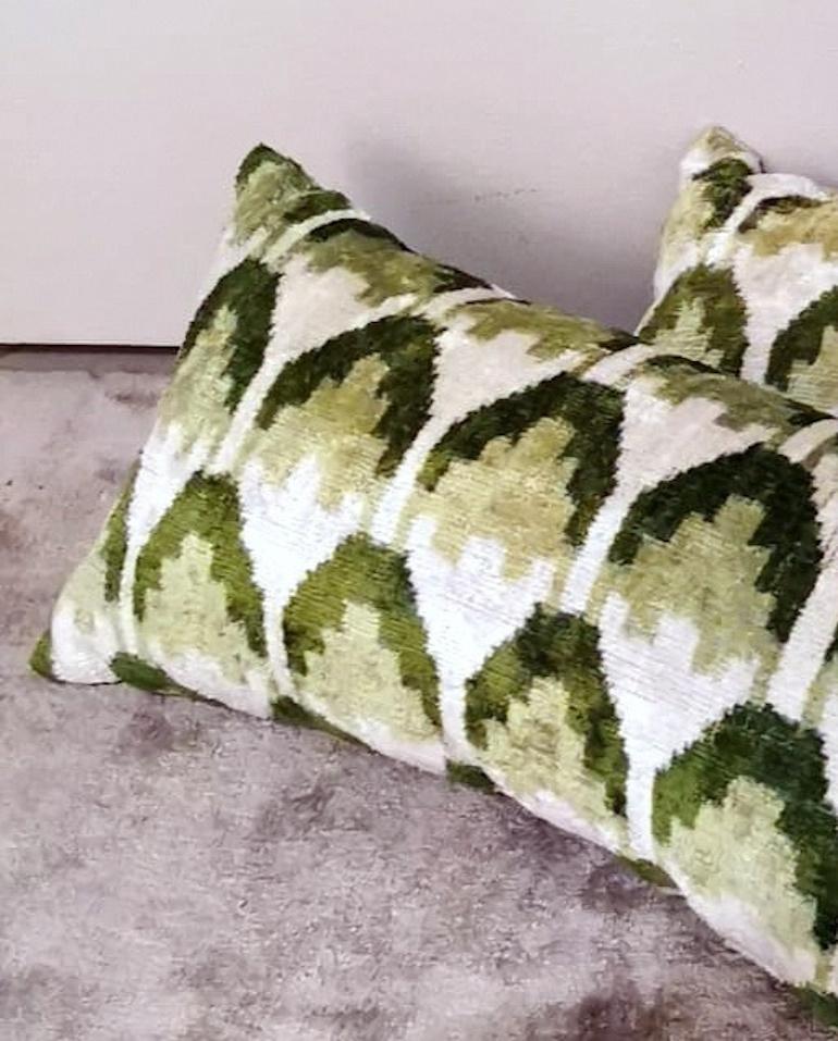  Ikat Fabric Pair Handmade Pillows In Uzbekistan For Sale 1