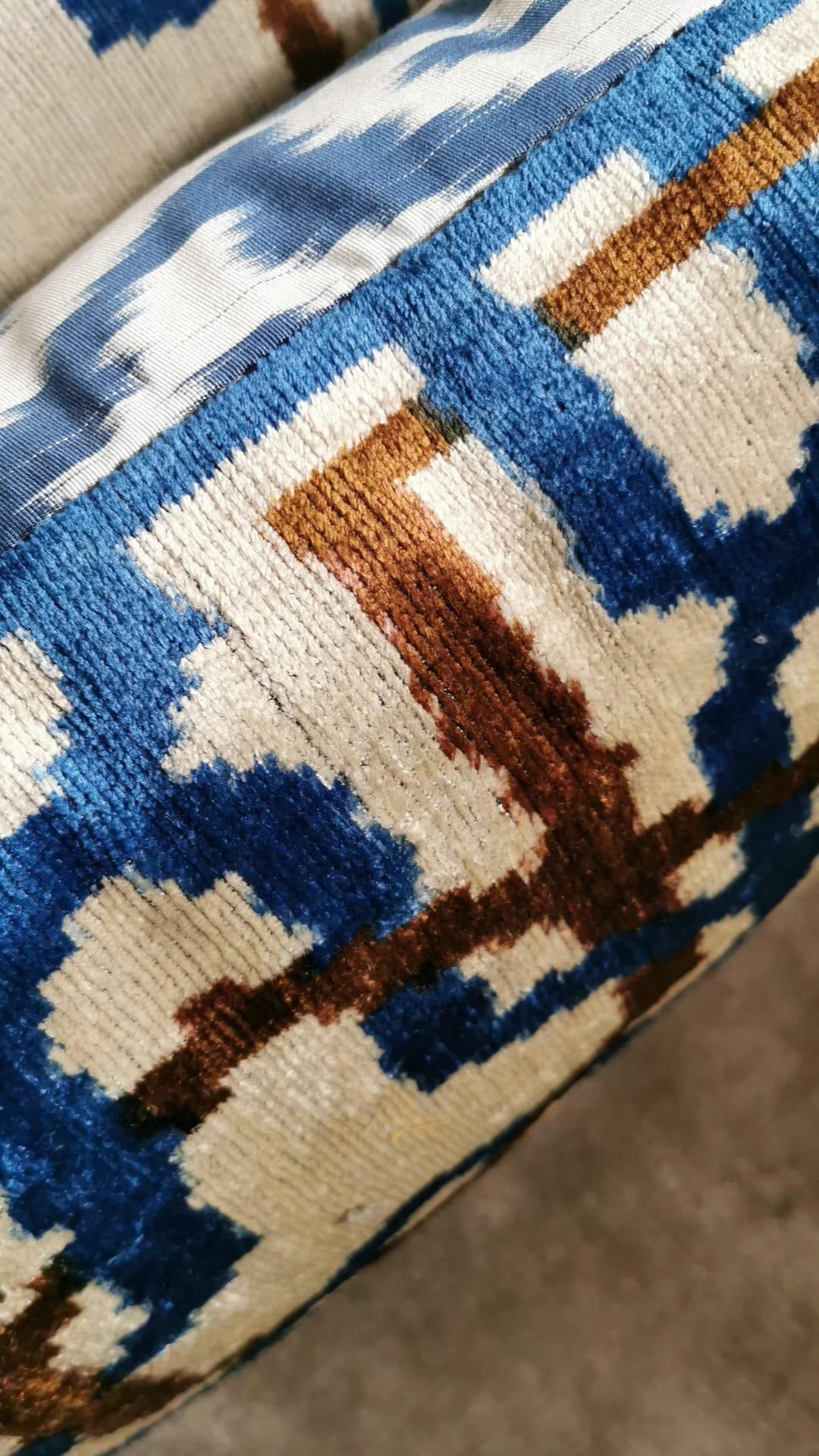 Ikat Fabric Pair Handmade Pillows in Uzbekistan 2