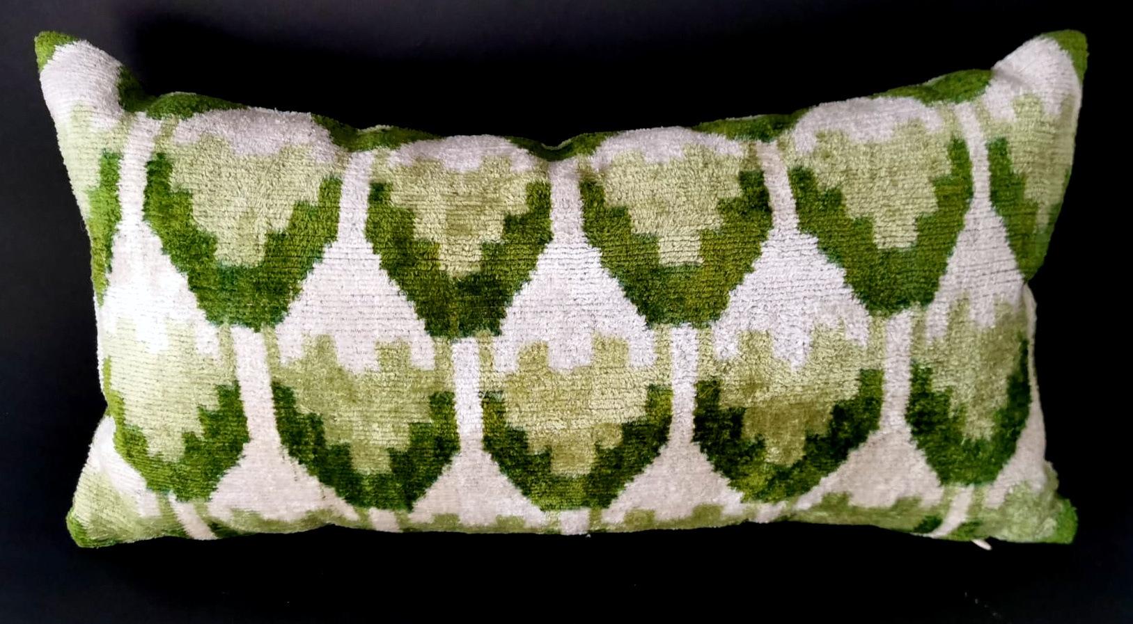  Ikat Fabric Pair Handmade Pillows In Uzbekistan For Sale 2
