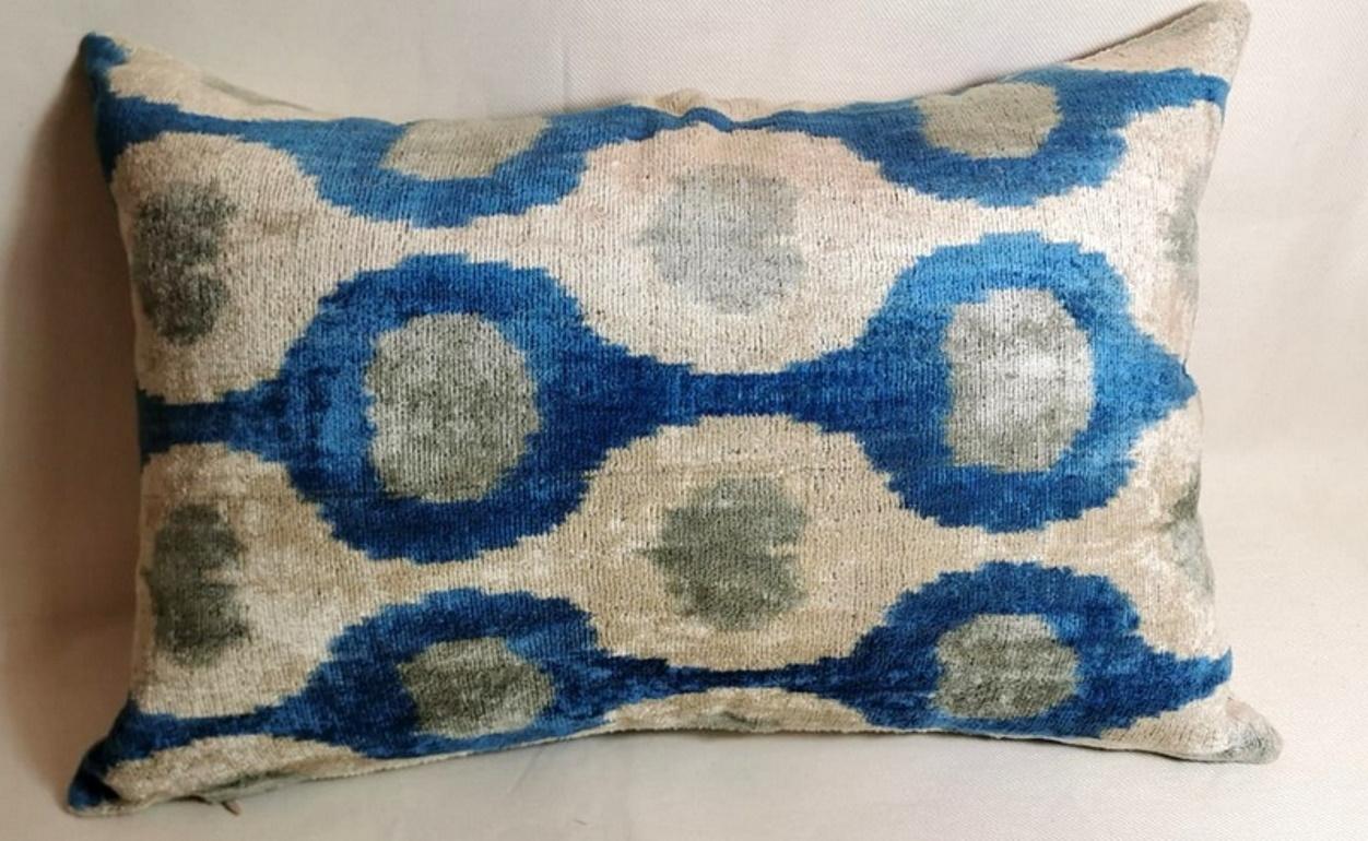 Ikat Fabric Pair Handmade Pillows in Uzbekistan 3