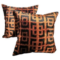 Ikat Fabric Pair Handmade Pillows in Uzbekistan