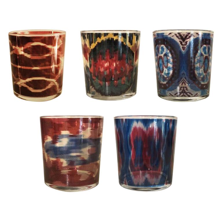 Ikat Glasses Set of 5