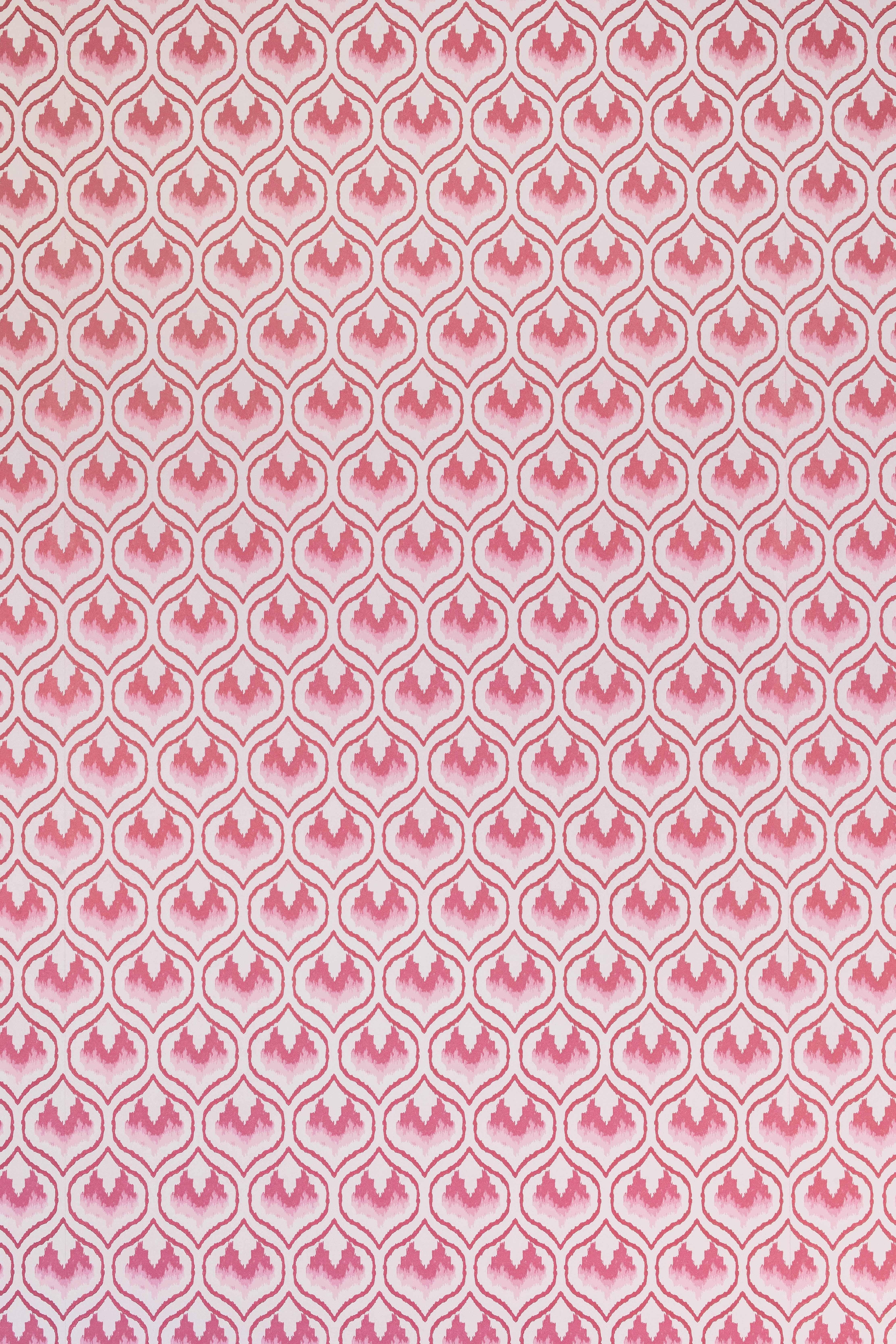 British 'Ikat Heart' Contemporary, Traditional Wallpaper in Oxblood For Sale