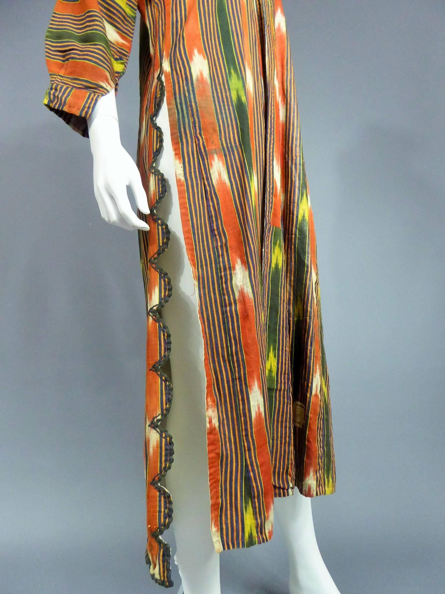 Ikat kaftan in cotton Ottoman Empire, Early 20th Century In Excellent Condition In Toulon, FR