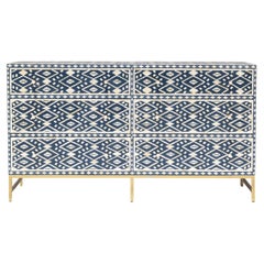 Commode à six tiroirs Ikat Navy Blue