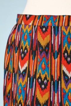 Ikat pattern pleated skirt Saint Laurent Rive Gauche