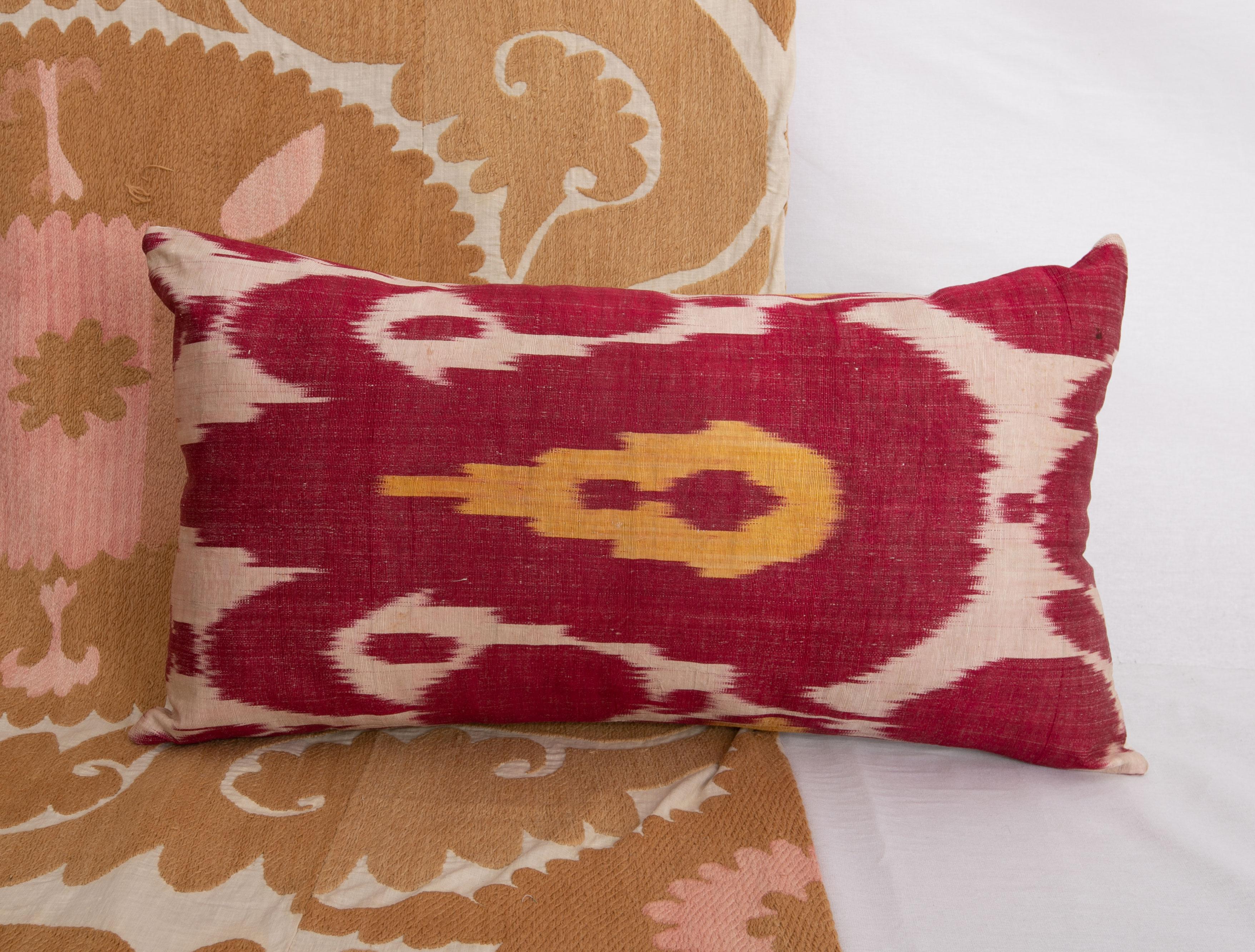 Ikat Pillow Cover Made from an Antique Silk and Cotton Ikat For Sale 1