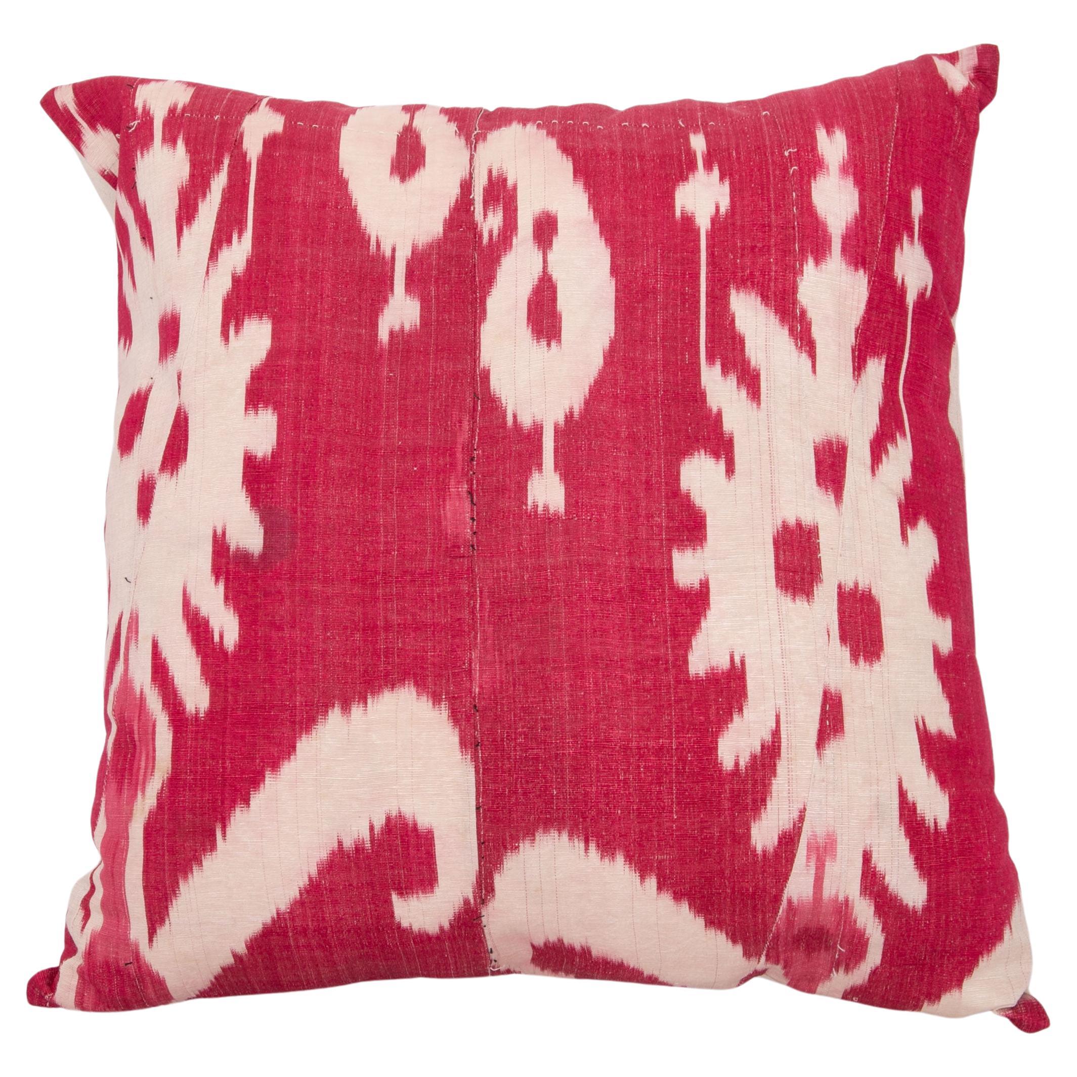 Ikat Pillow Cover Made from an Antique Silk and Cotton Ikat
