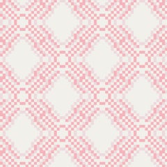 Ikat Pixel-Raumteiler mit bedruckter Blüte „Pink und Blush on White“
