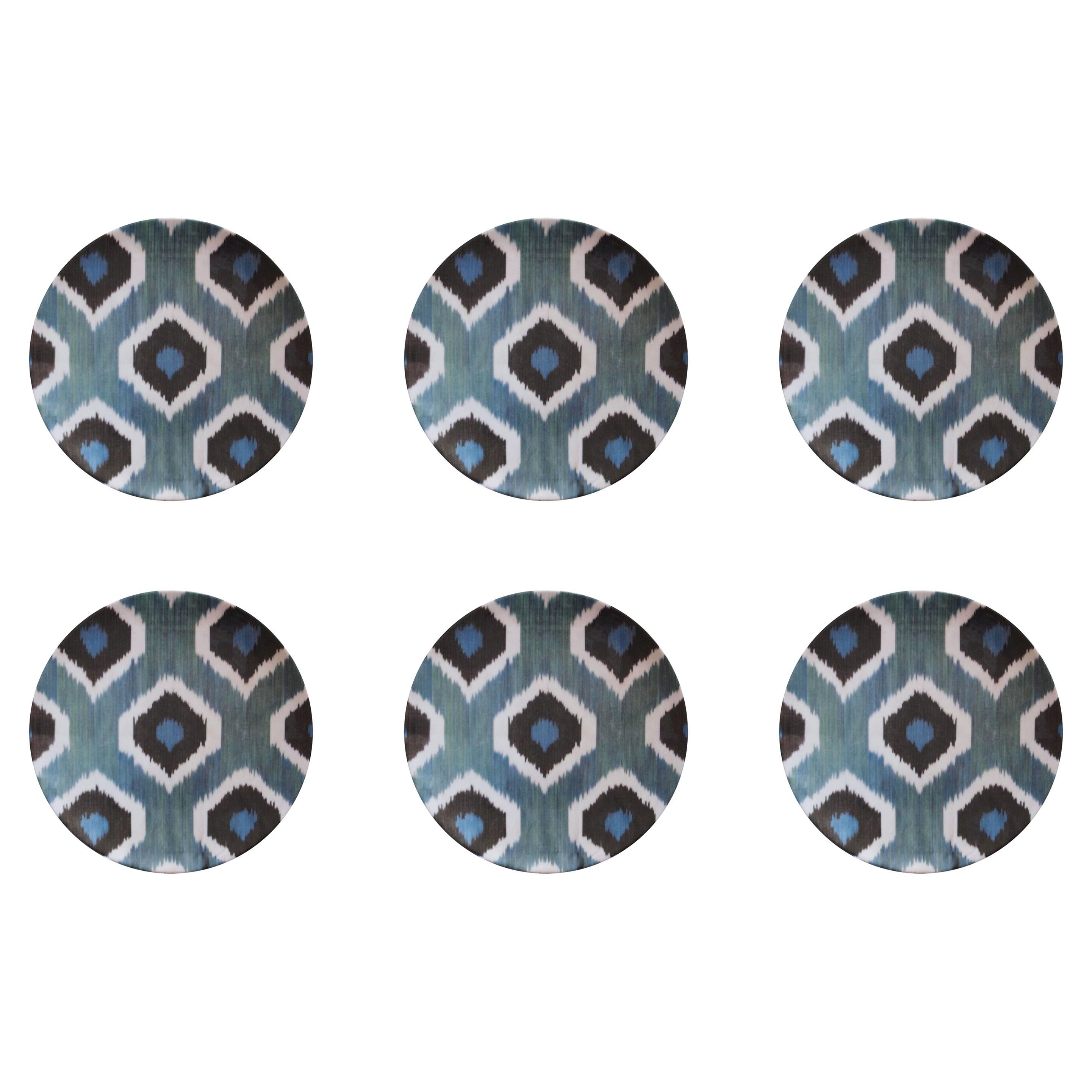 Piatti da dessert in porcellana Ikat - Set di 6, Made in Italy