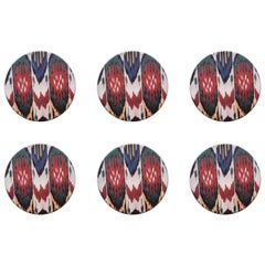 Ikat Porcelain dessert Plates Set of Six Made in Italy