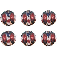 Ikat Porcelain Dinner Plates Set of Six Made in Italy