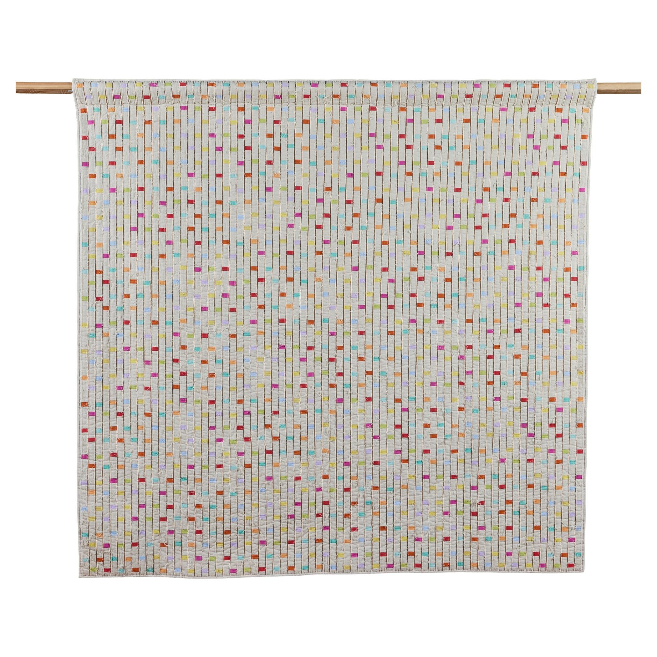 Ikat Quilted Tapestry by Inge Hueber For Sale