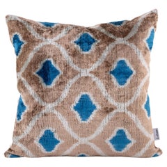 Cuscino Ikat in velluto di seta fatto a mano - Stile #36