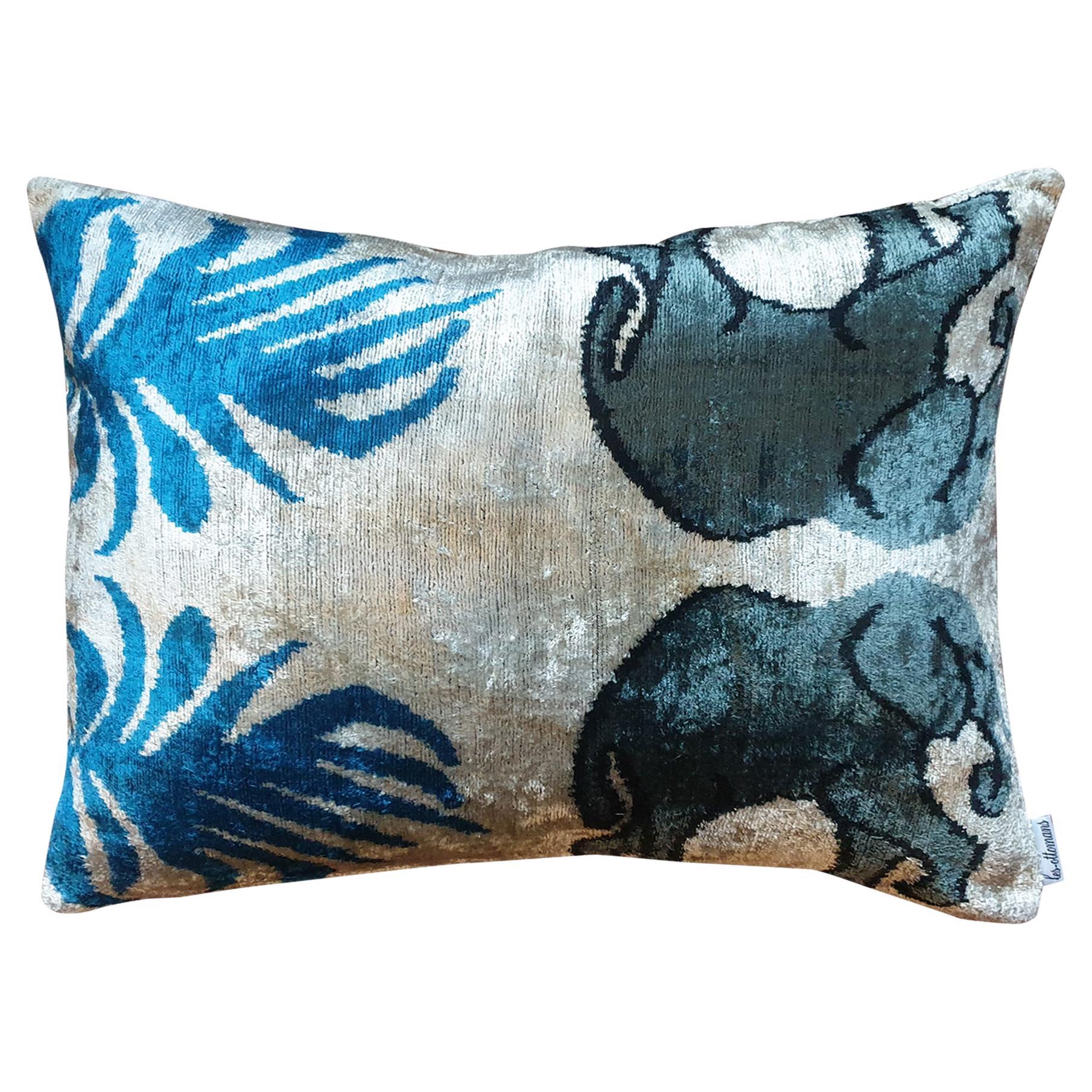Ikat Silk Velvet Handmade Pillow - Style #422