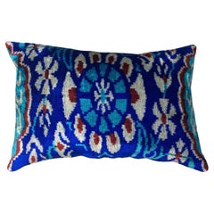 Almohada Ikat de terciopelo de seda hecha a mano - Estilo #401