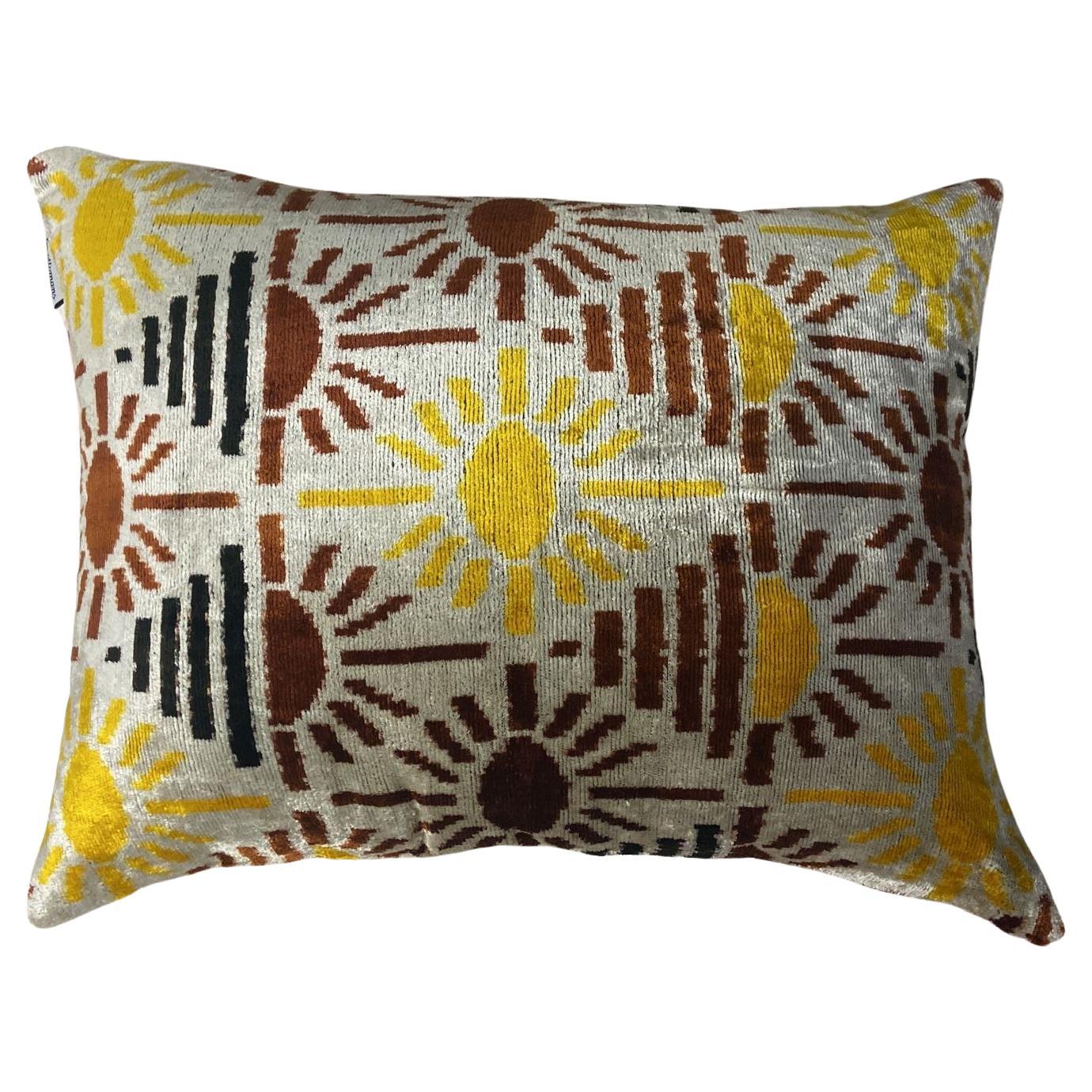 Ikat Silk Velvet Handmade Pillow - Style #503