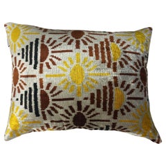Almohada Ikat de terciopelo de seda hecha a mano - Estilo #503
