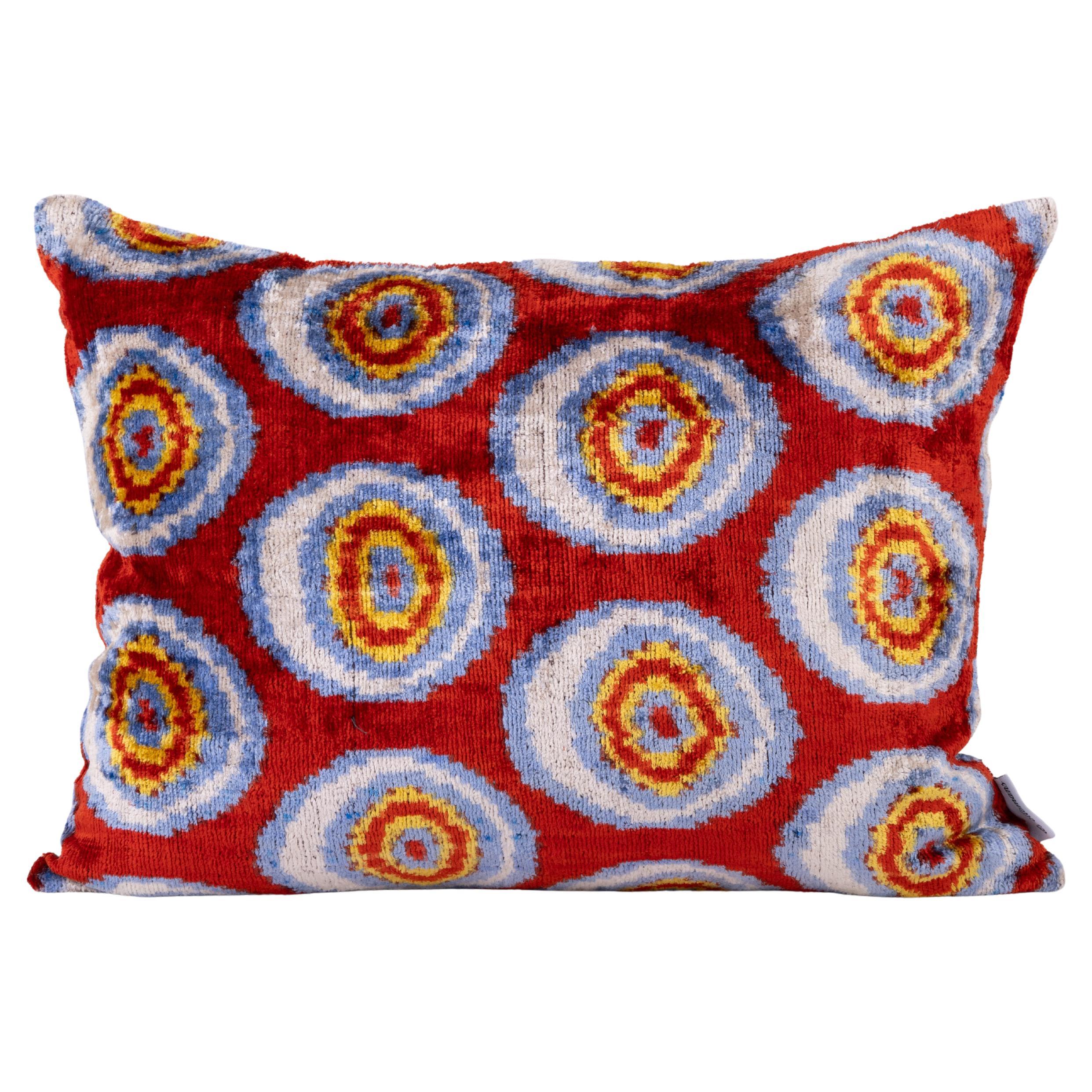 Ikat Silk Velvet Handmade Pillow - Style #552