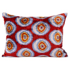 Almohada Ikat de terciopelo de seda hecha a mano - Estilo #552