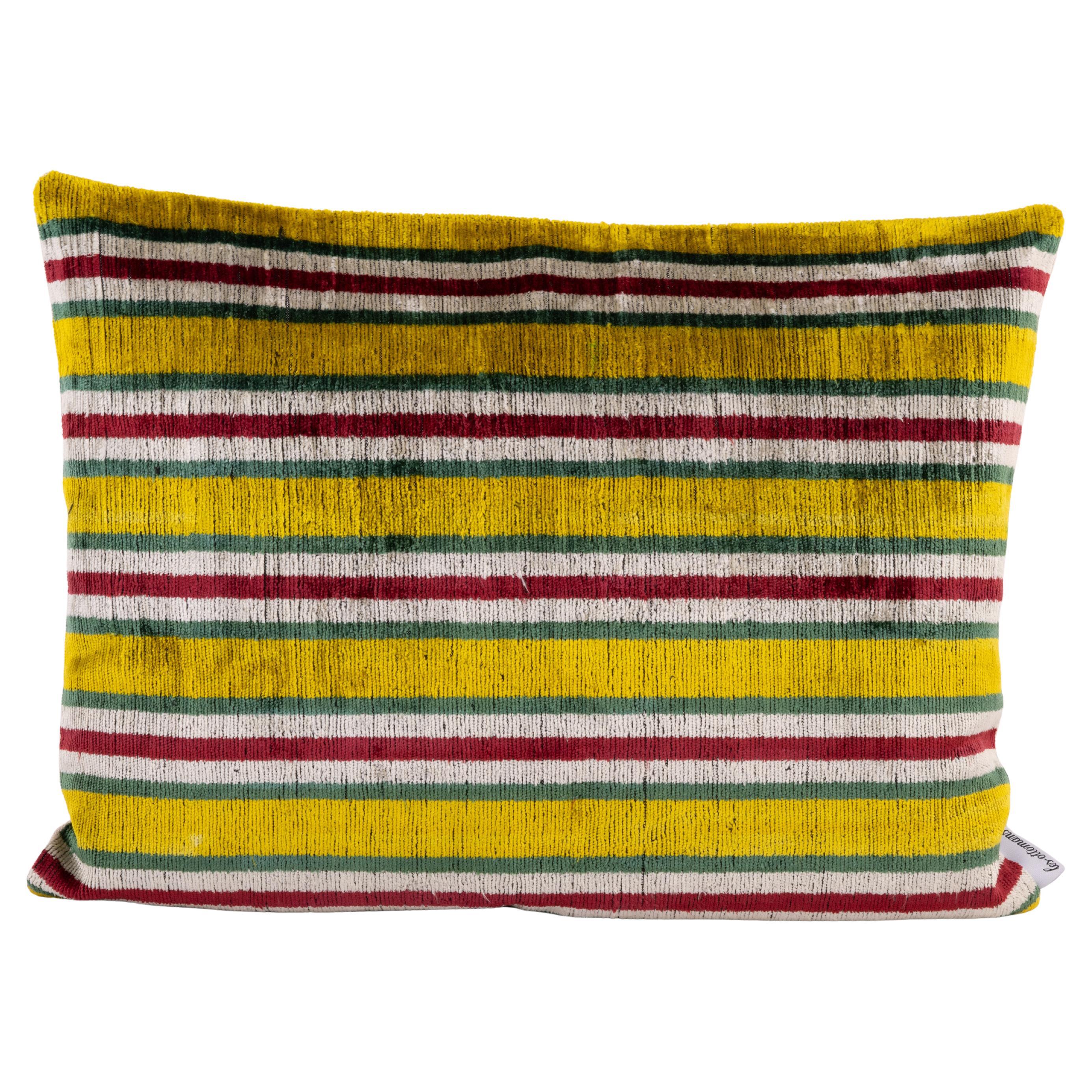 Ikat Silk Velvet Handmade Pillow - Style #673